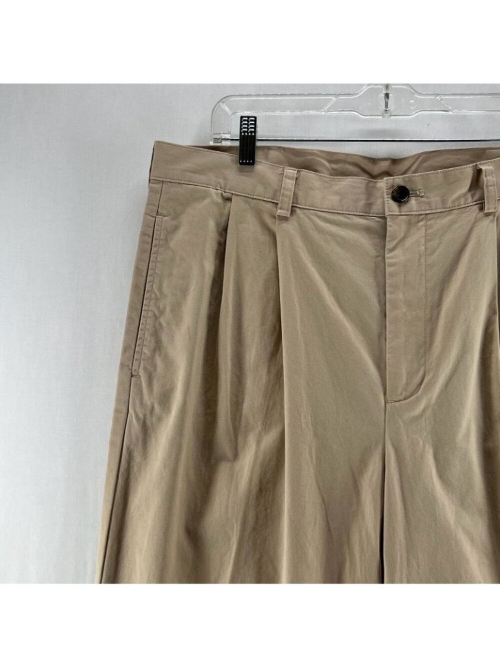 Brooks Brothers 346 Chino Pants Mens 36x32 Cotton Twill Pleated Cuffed Hem Beige - Picture 7 of 12